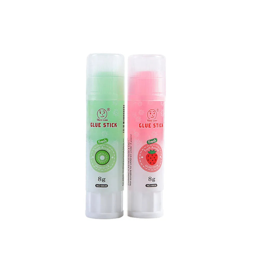 Jelly solid glue in random colour with fruit fragrance, 8.5 cm long by 2 cm wide