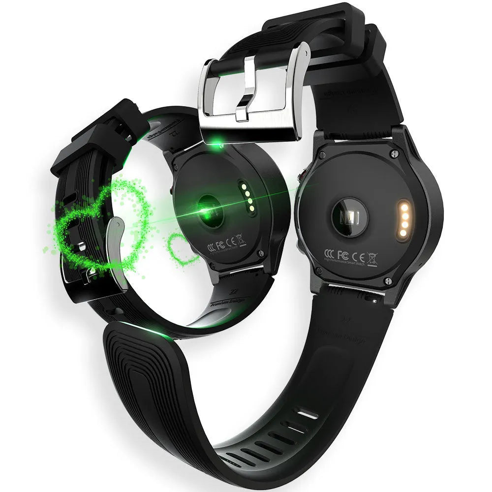 Black men's smart watch showing 1.3 inch screen with fitness tracking and Bluetooth call functions