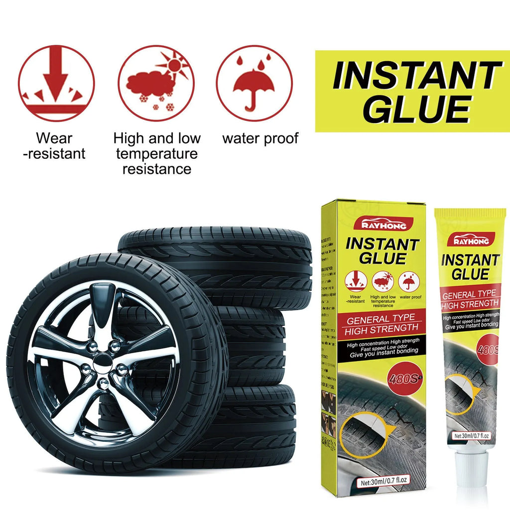 30ml car tyre repair glue tube with hydroxyethyl fibre and acrylic resin formula for sealing tyre cracks