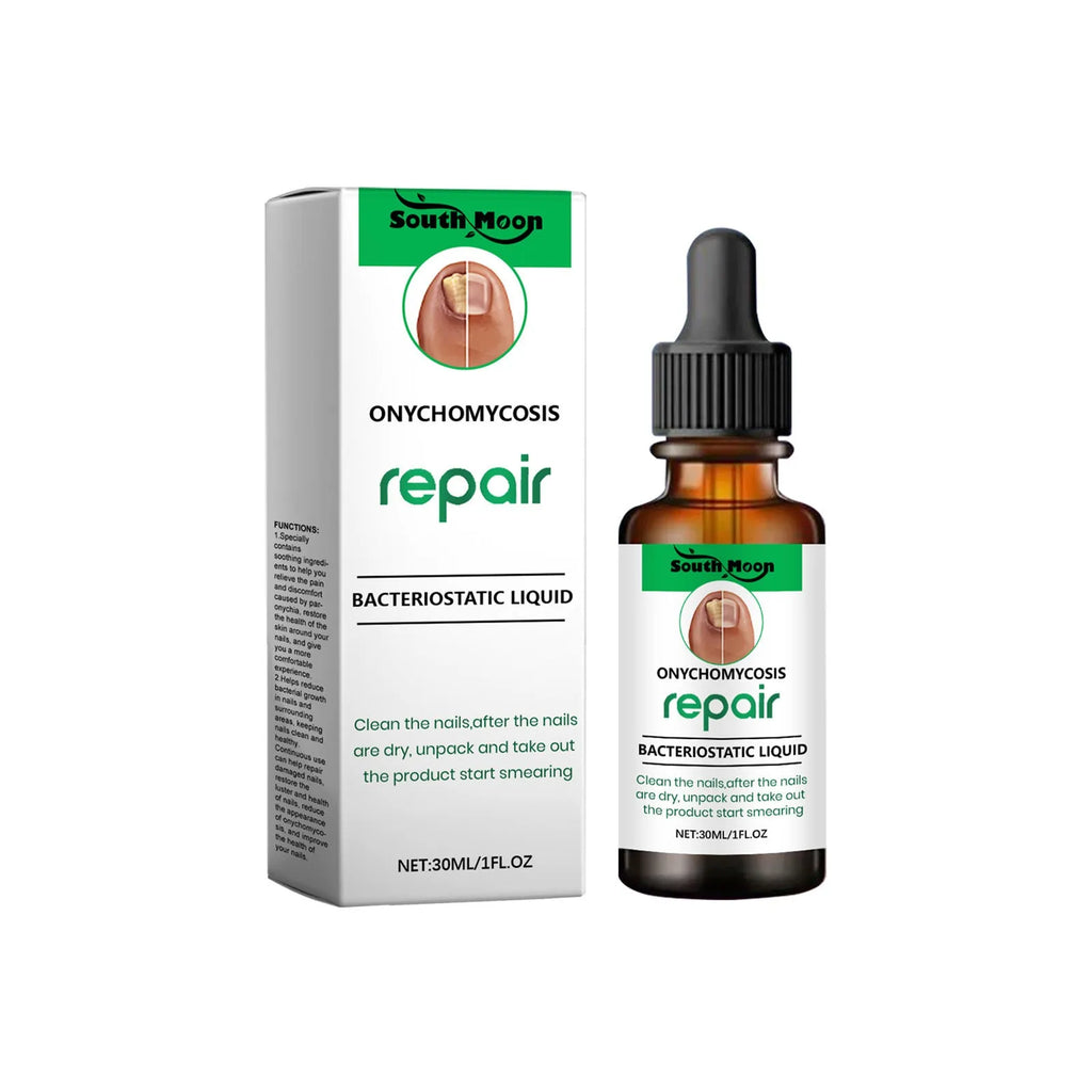 30ml bottle of clear nail care solution for gentle daily cleaning