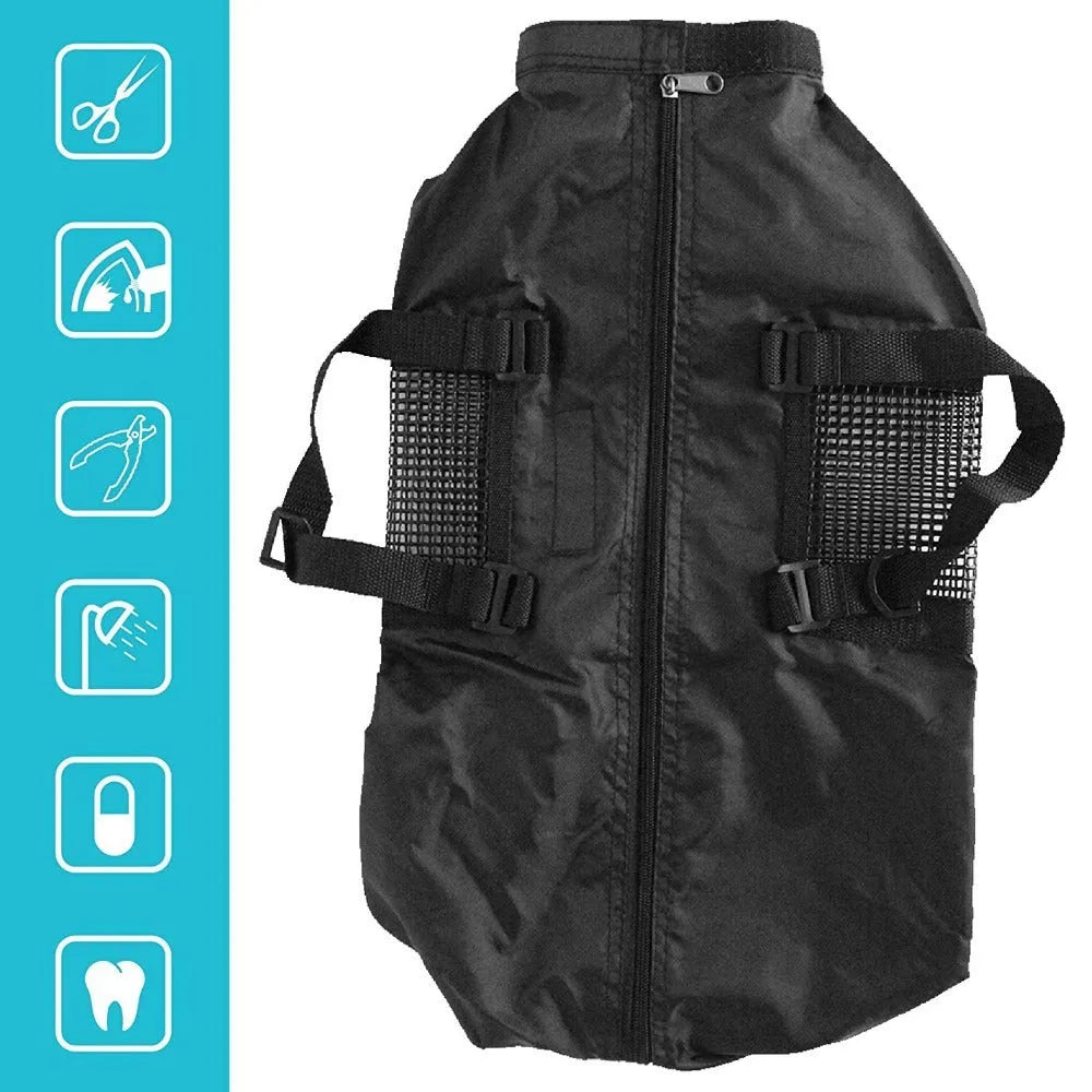 Black cat cleaning bag folds to 10cm with 420D PU Oxford fabric