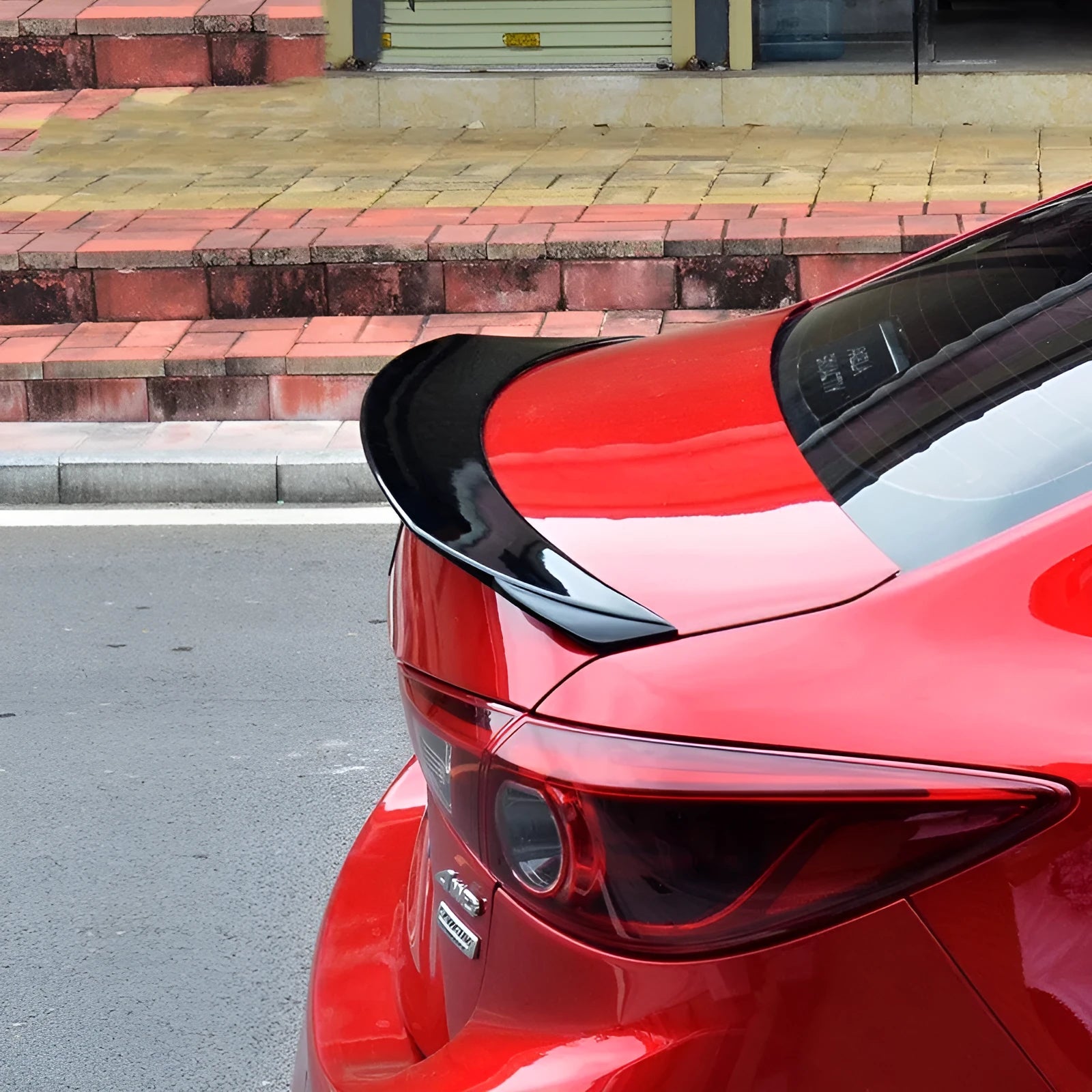 Large bright black sports tail blade trim for Mazda 3 Axela Exela 2014-2021 models