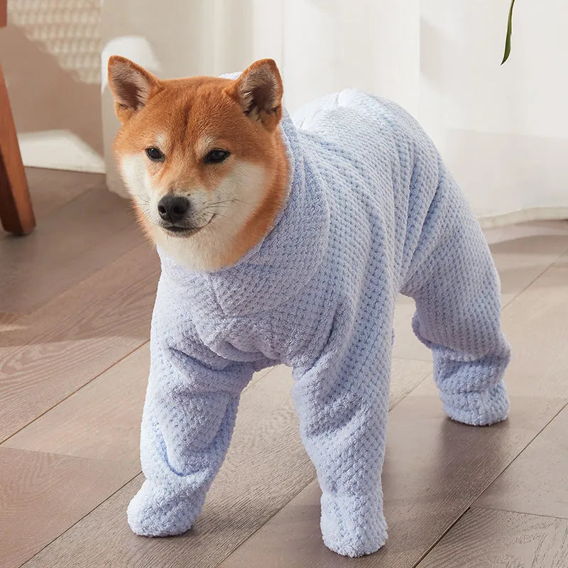 Absorbent cotton pet towel in wearable and scrubbing colour, thickening and quick-drying, sizes S to XXXL.