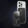 Magnetic wireless alloy power bank in titanium or black colour with creative design