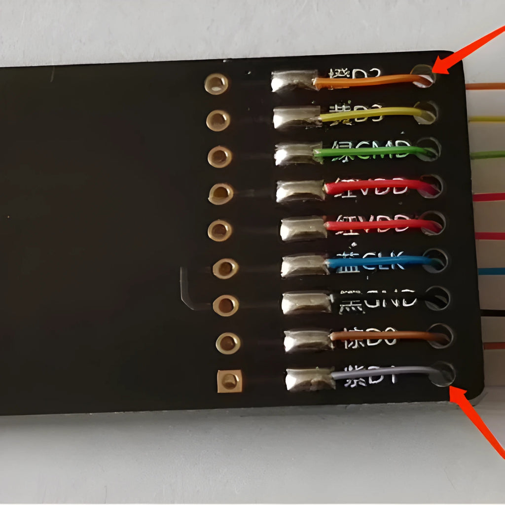 Professional EMMC read and write tool for car audio host maintenance on BMW, Audi, Mercedes vehicles.