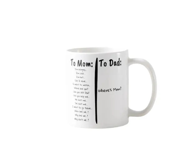 Ceramic mug 350ml with single sided funny pattern for mothers