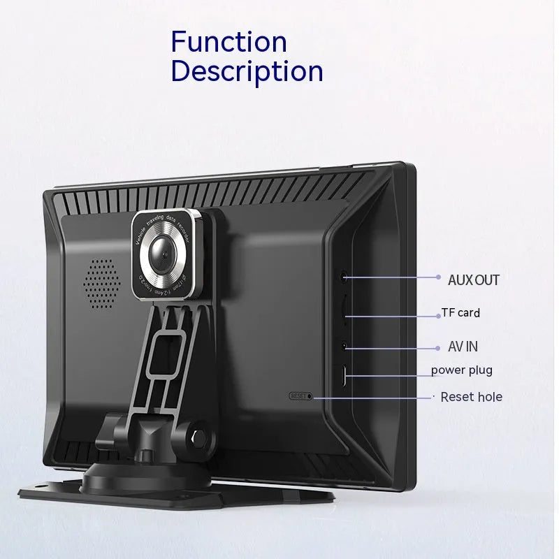 9-inch portable car driving recorder with touch screen and dual cameras for front and rear recording