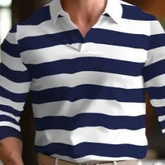 Men's loose fit button-up long sleeve shirt in polyester blend fabric available sizes S to 6XL