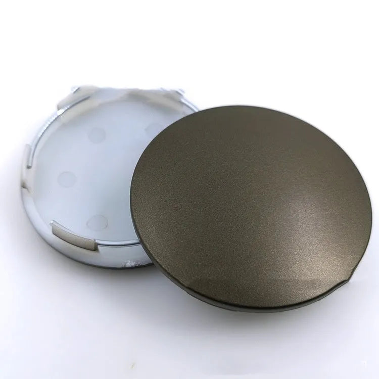 65mm diameter ABS plastic car hub centre cover with aluminium label in antique copper finish