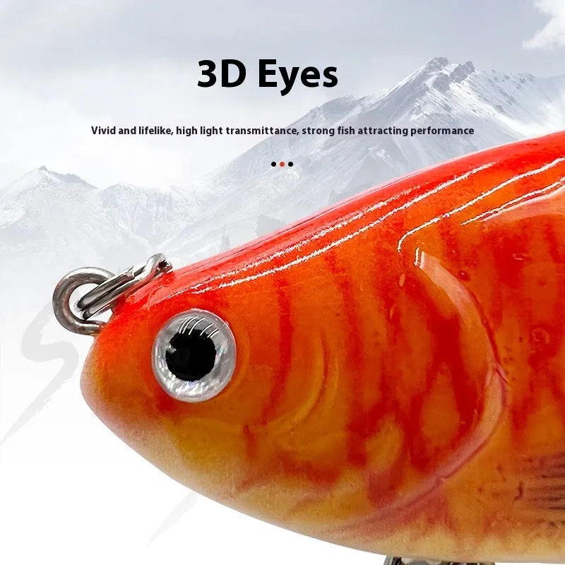 Multi-section tossing submerged simulation fishing bait set 5 pieces in box metal plastic construction