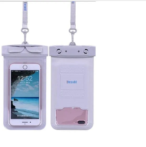 PVC waterproof phone bag for diving and beach activities in multiple colour options