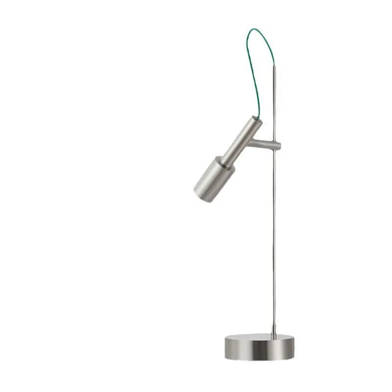 Simple modern rotating table lamp in sand black finish with wrought iron base and adjustable head