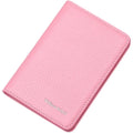 Ultra-thin cowhide leather card ID wallet in solid colour black on flat surface