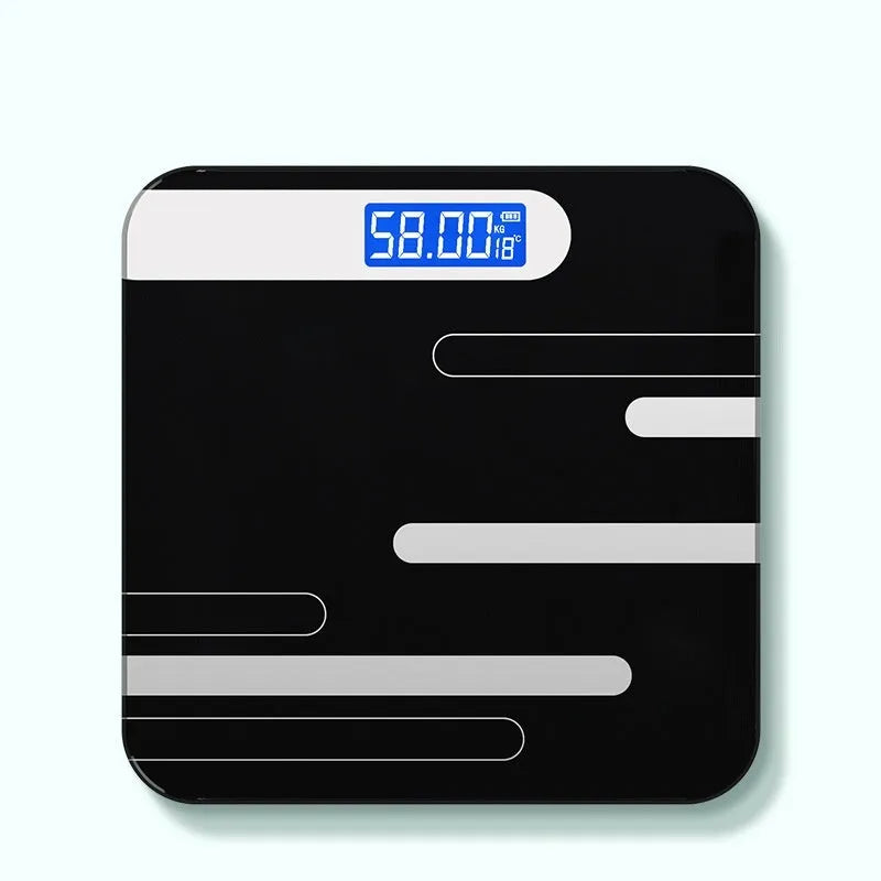 Electronic body weight scale with USB charging in choice of black, rose red or white colour