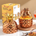 24-piece stainless steel tableware gift set with mirror polished pineapple egg design in silver, gold, or rose gold