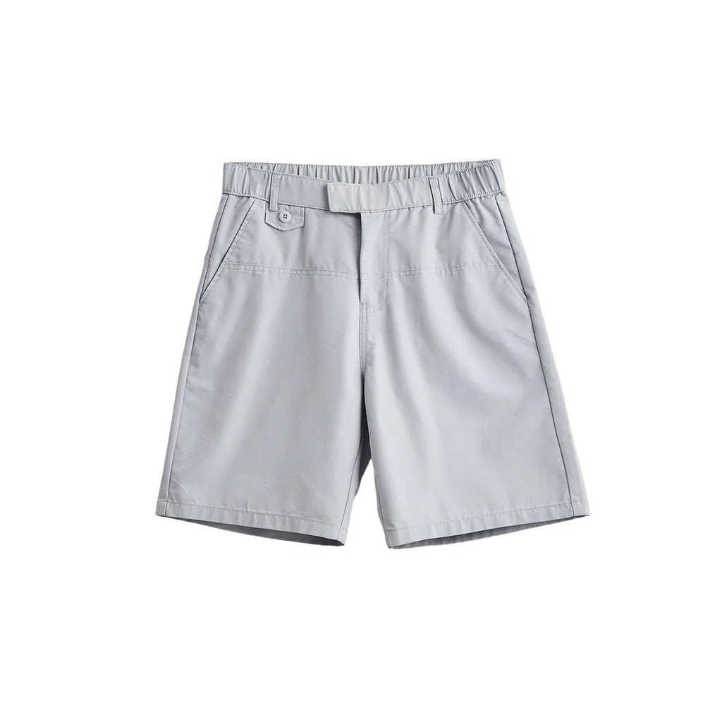 Men's casual shorts in cotton blend fabric with micro-elastic waistband and loose fit