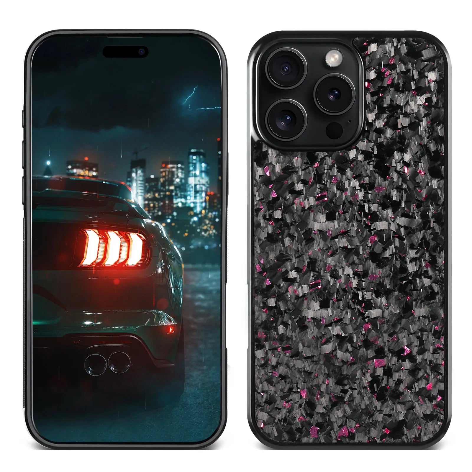 Small grain phone case for iPhone 17 in blue, showing textured back and camera cutout