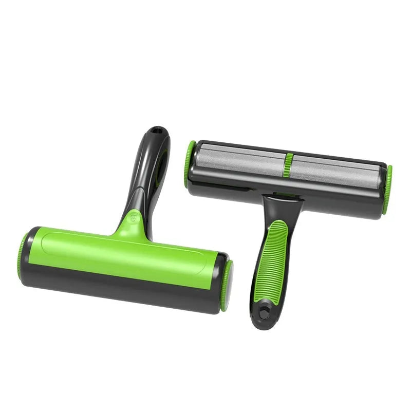 Automatic pet hair lint roller with two-way rotating sticky brush for sofa cleaning