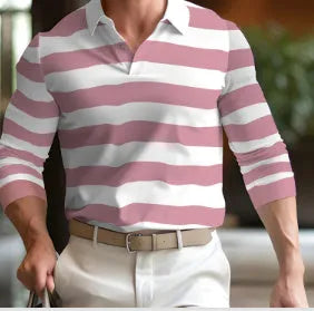 Men's loose fit button-up long sleeve shirt in polyester blend fabric available sizes S to 6XL