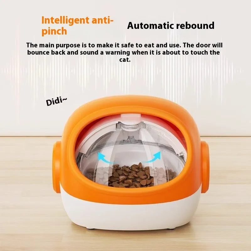 Pet anti-grab food chip identification multi-cat automatic plastic feeder with UK plug