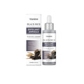 80 ml bottle of black rice exfoliating liquid essence for skincare.