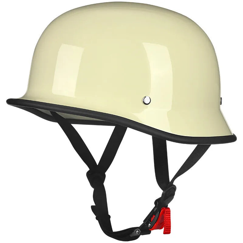 Motorcycle unisex half helmet in matte black with ABS shell