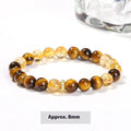Natural yellow tiger eye crystal bracelet with 8mm geometric beads and mixed tower design