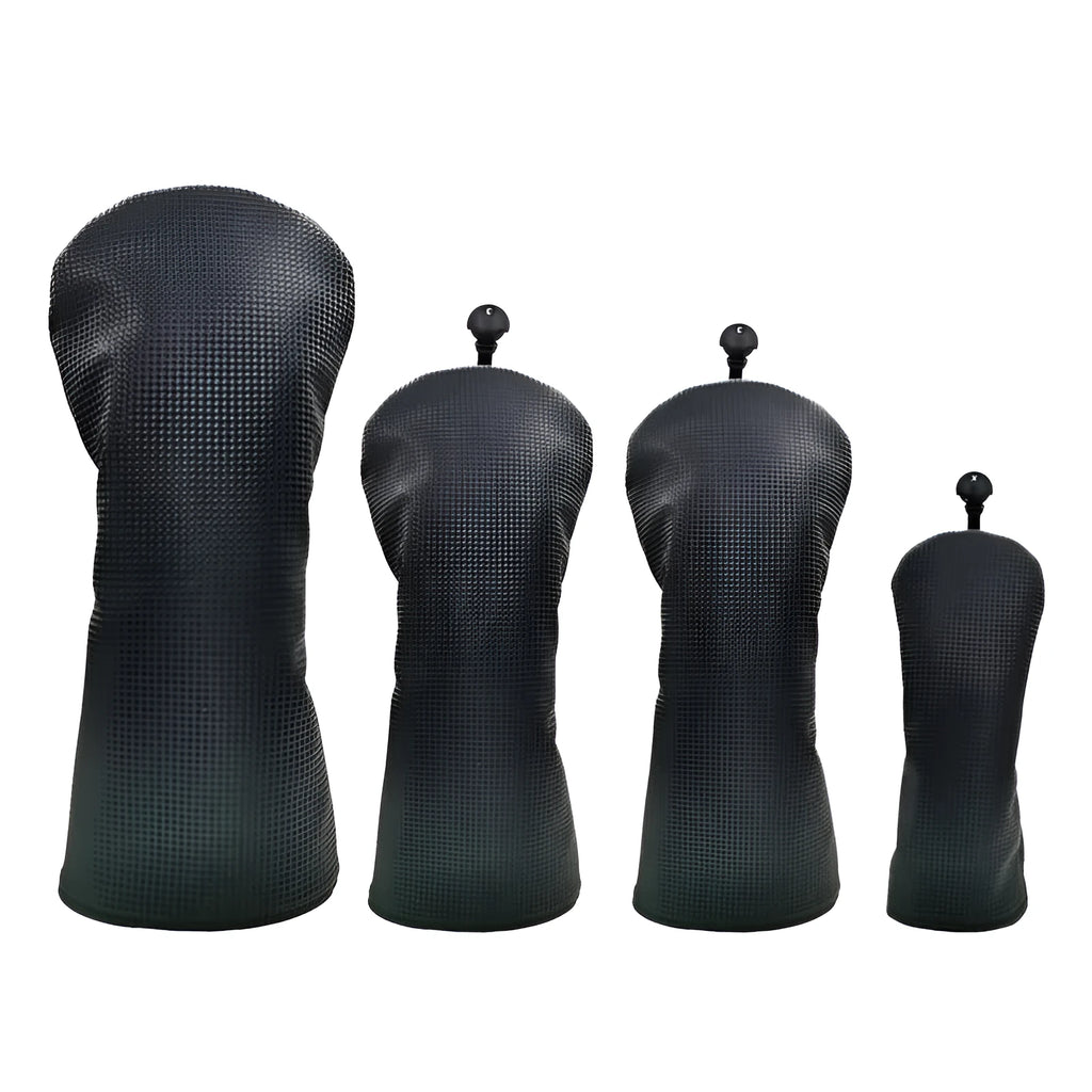 Black golf club cover for No.1 wooden ball and fairway wood pole set