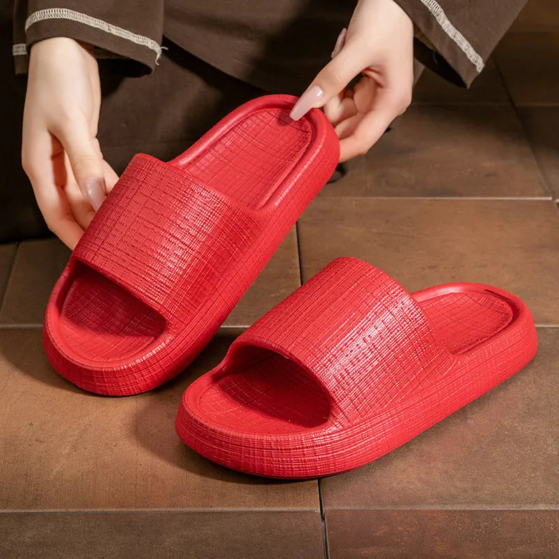 Pair of soft bottom toe ring slippers with non-slip EVA soles in a choice of five colours.