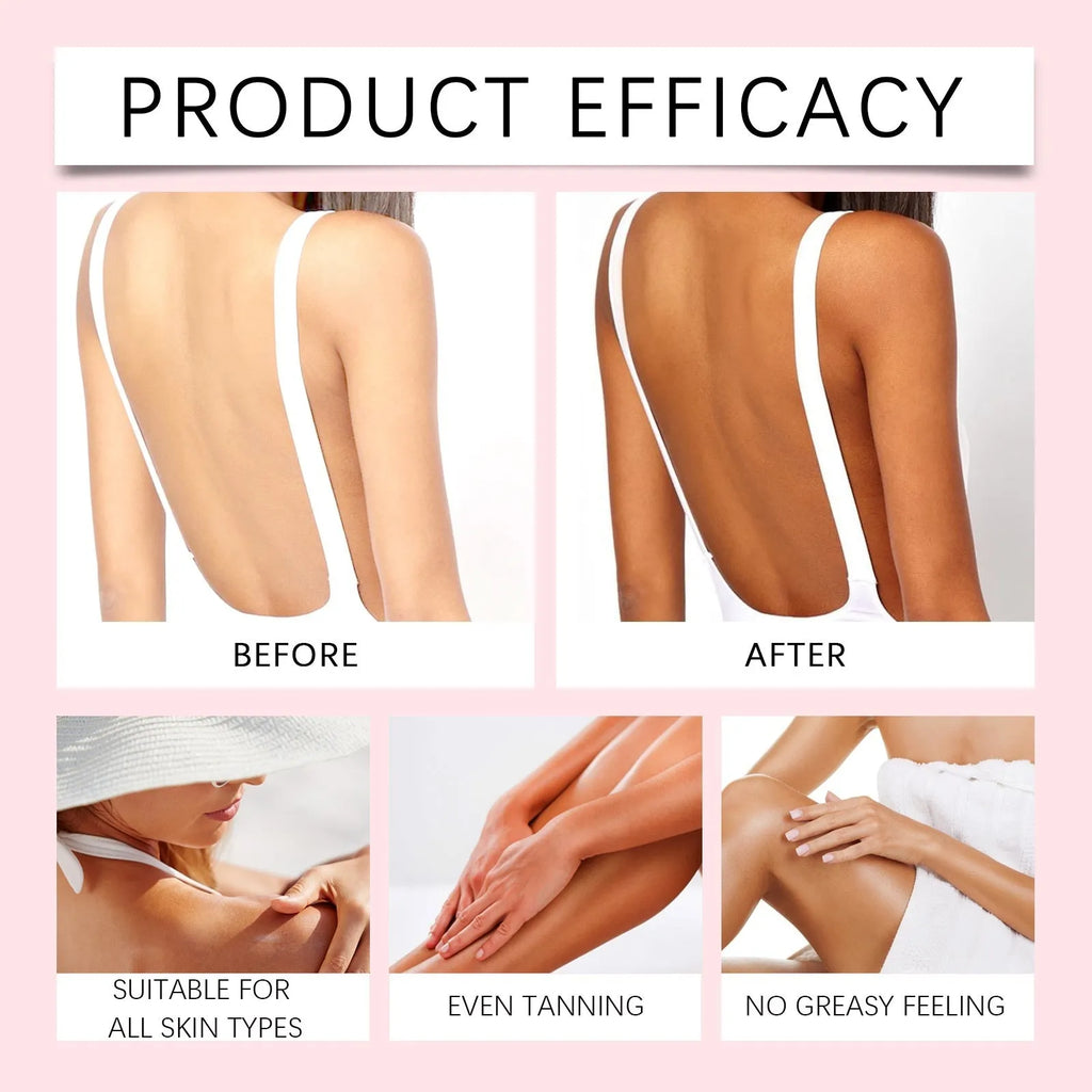 60ml bottle of tanning drops for face and body self-tanning without sunlight