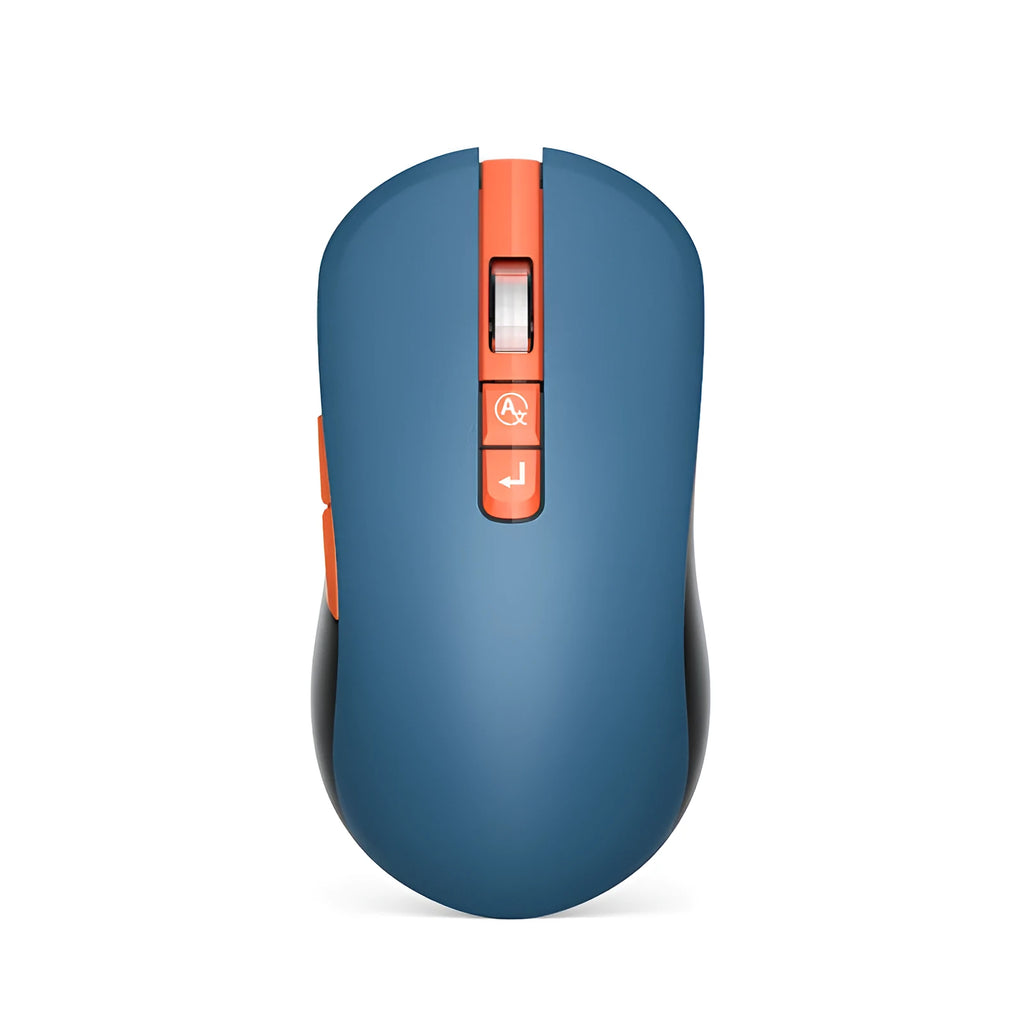 IFLYTEK wireless gaming mouse with voice control on a black mouse mat next to a laptop.