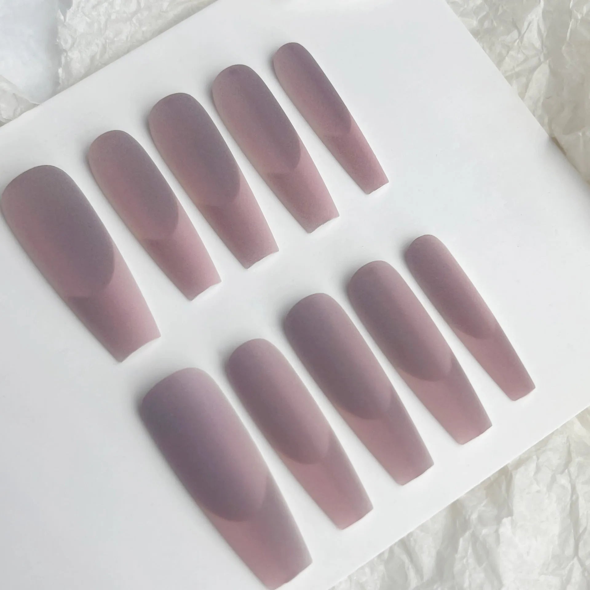 Set of 40 retro Chinese-style ultra-thin seamless nail tip space French manicure stickers in green and purple colours