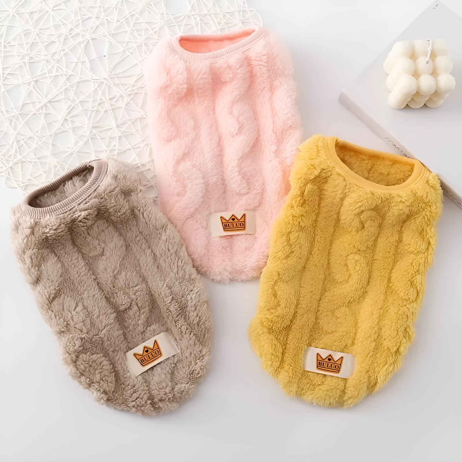 Thermal knitting thickened vest for pets in multiple colours, size XS to XL, front view
