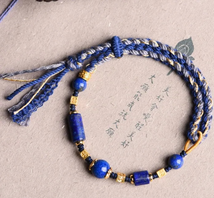DIY woven watch band with hand-woven rope design in flexible wire showing ethnic style details