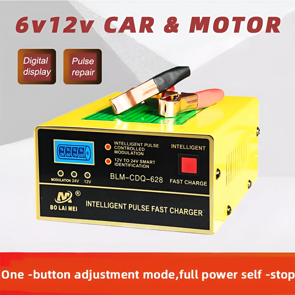 BT 168 12V and 24V automobile battery charger with American Standard plug.