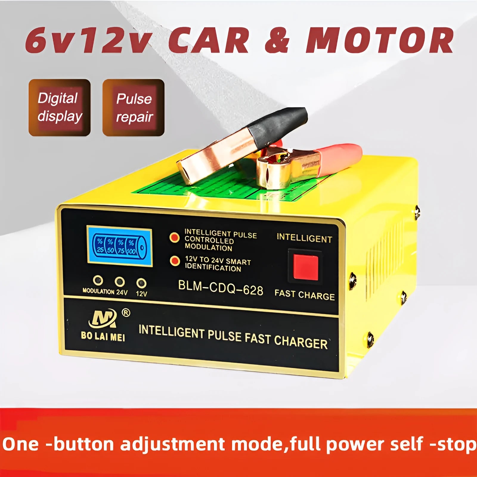 BT 168 12V and 24V automobile battery charger with American Standard plug.