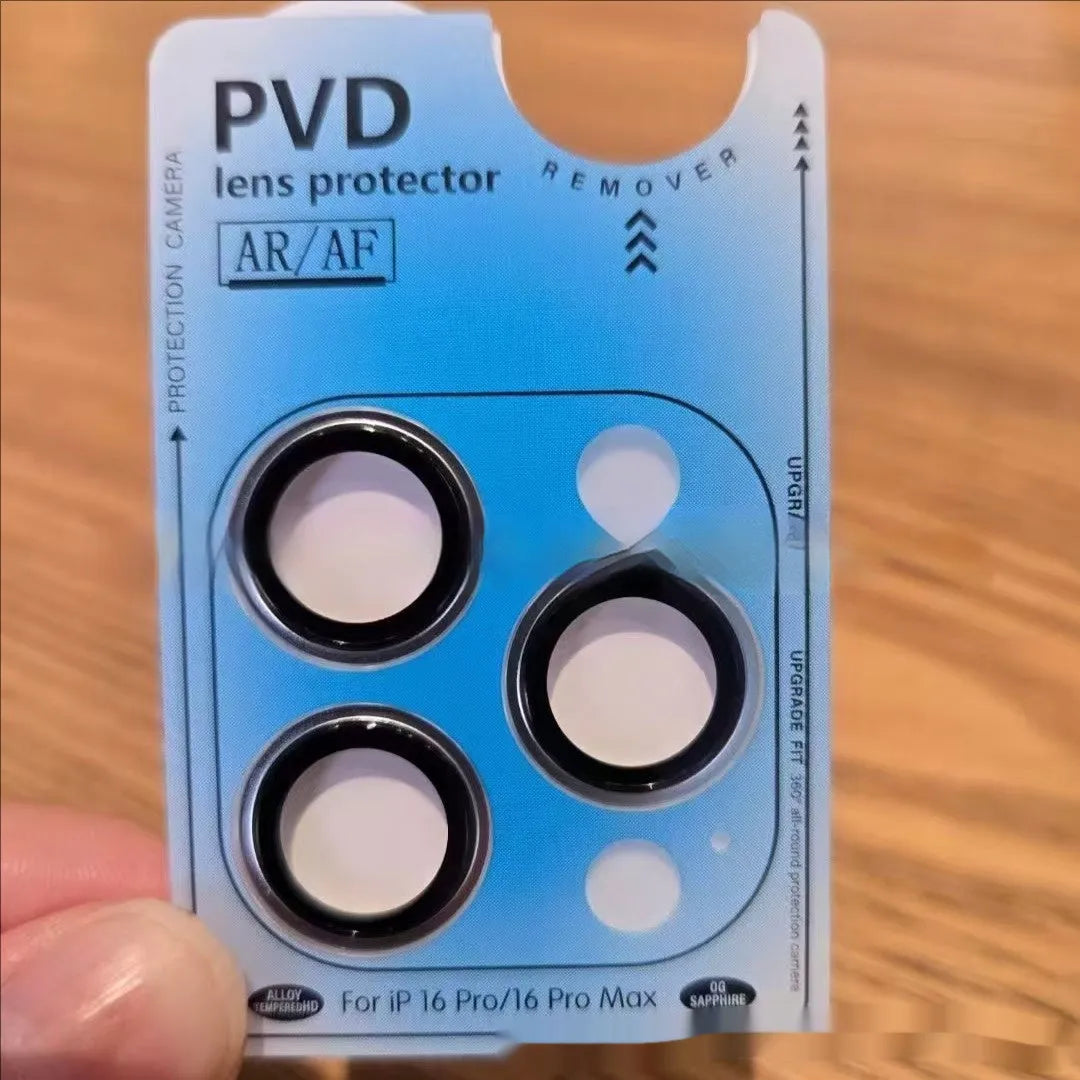 Two-colour frosted camera lens protector for iPhone 16 Pro in Azure, Black, Green, Purple, Gold, Blue, Pink, Silver, Titanium Gray