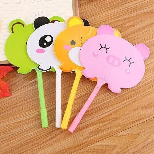 Promotional ballpoint pen with animal character designs including kitten and unicorn models