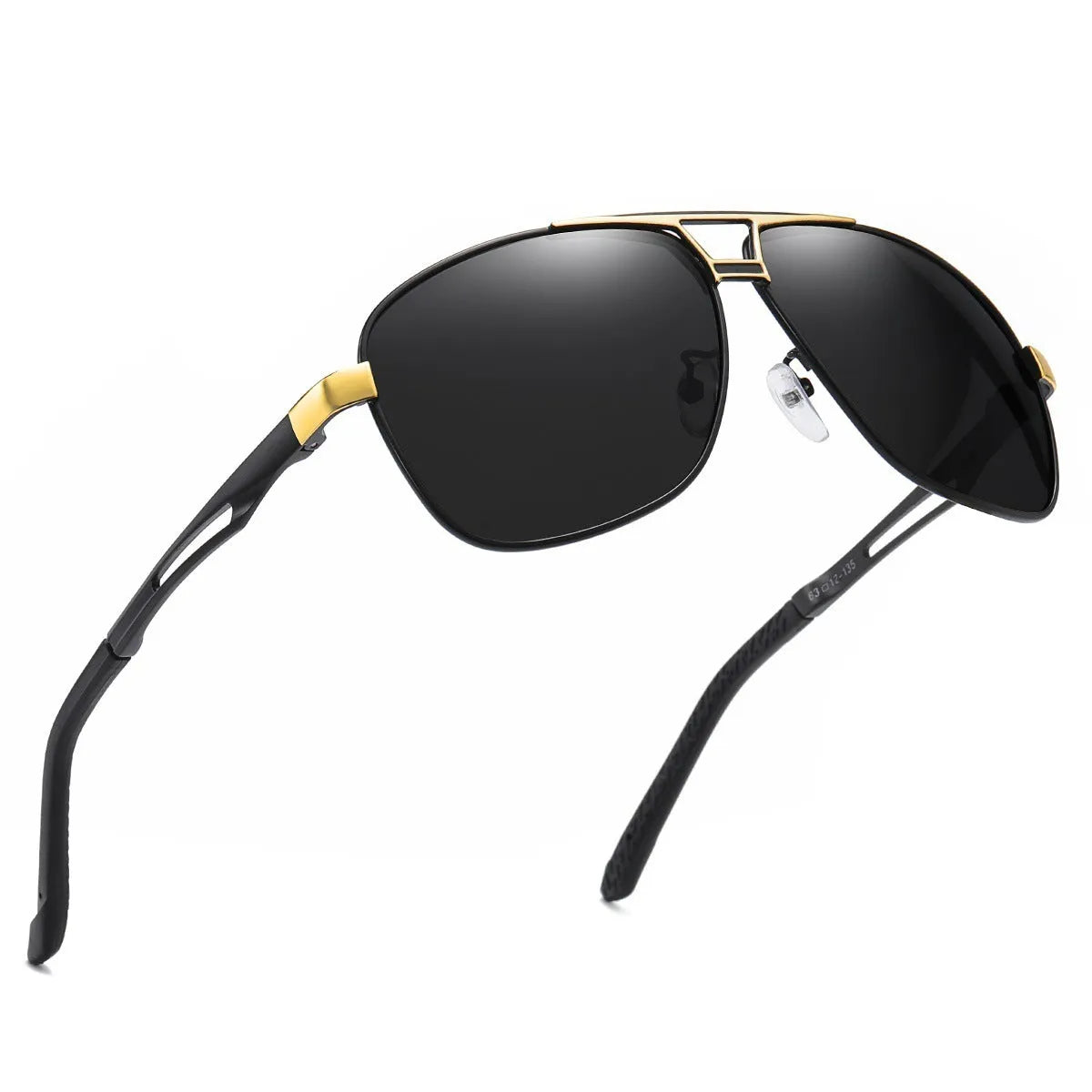 Men's orange red polarised aviator sunglasses with metal frame and teardrop-shaped TAC lenses.