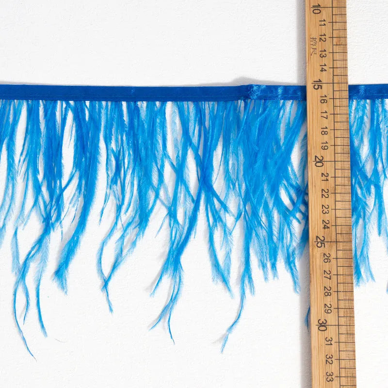 Decorative Feather Cloth Strip DIY Clothing Accessories Craft Trim 10-15cm Wide Colour Options White Black Pink Green Blue and More for Sewing and Ornament Projects