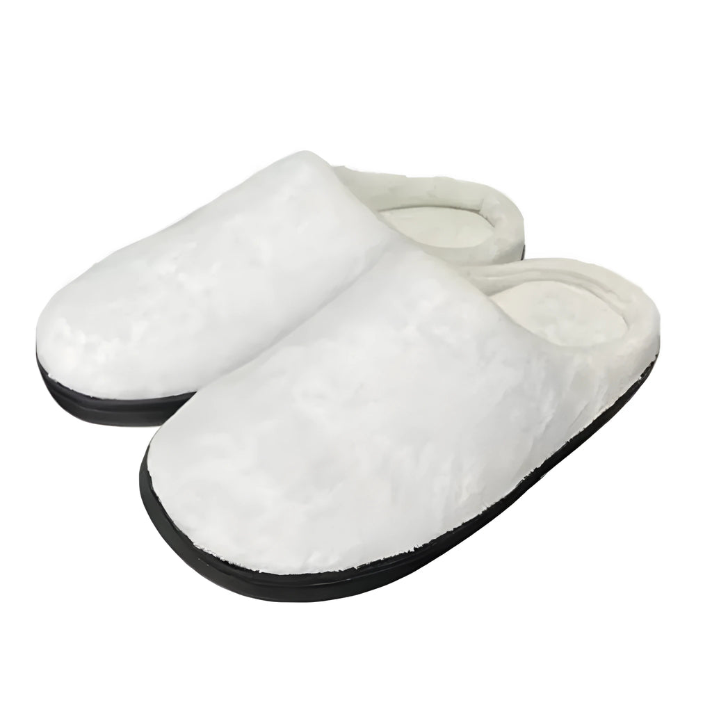 Pattern printed women's flannel slippers with a TPR sole, shown in a single colourway.