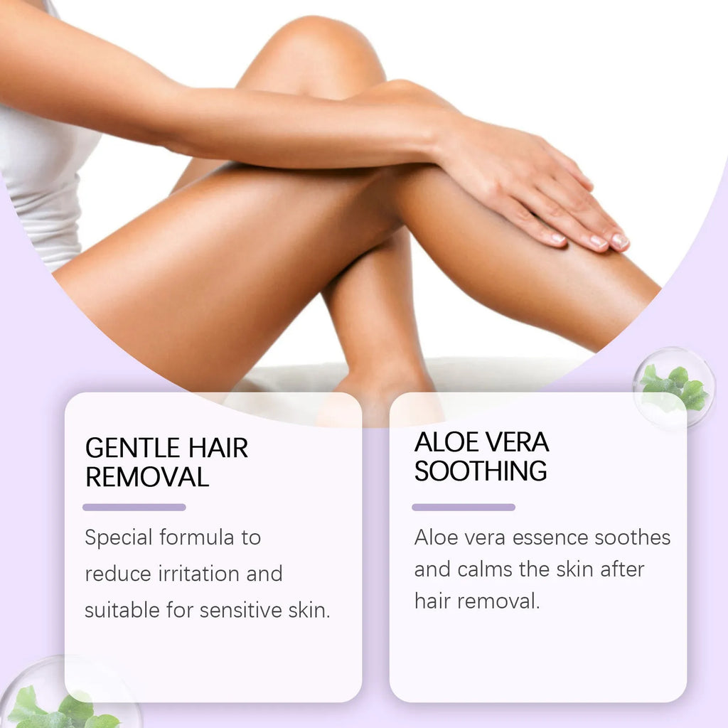 Ouhoe Gentle Body Depilatory Cream 100g tube for body hair removal with scraper included in the pack