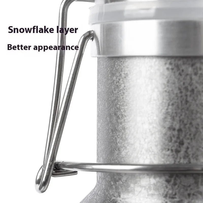 Stainless steel outdoor thermal pot with secure lid and large capacity design