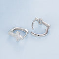 S925 sterling silver star cross ear clip for women, clip-on non-piercing design, European American style