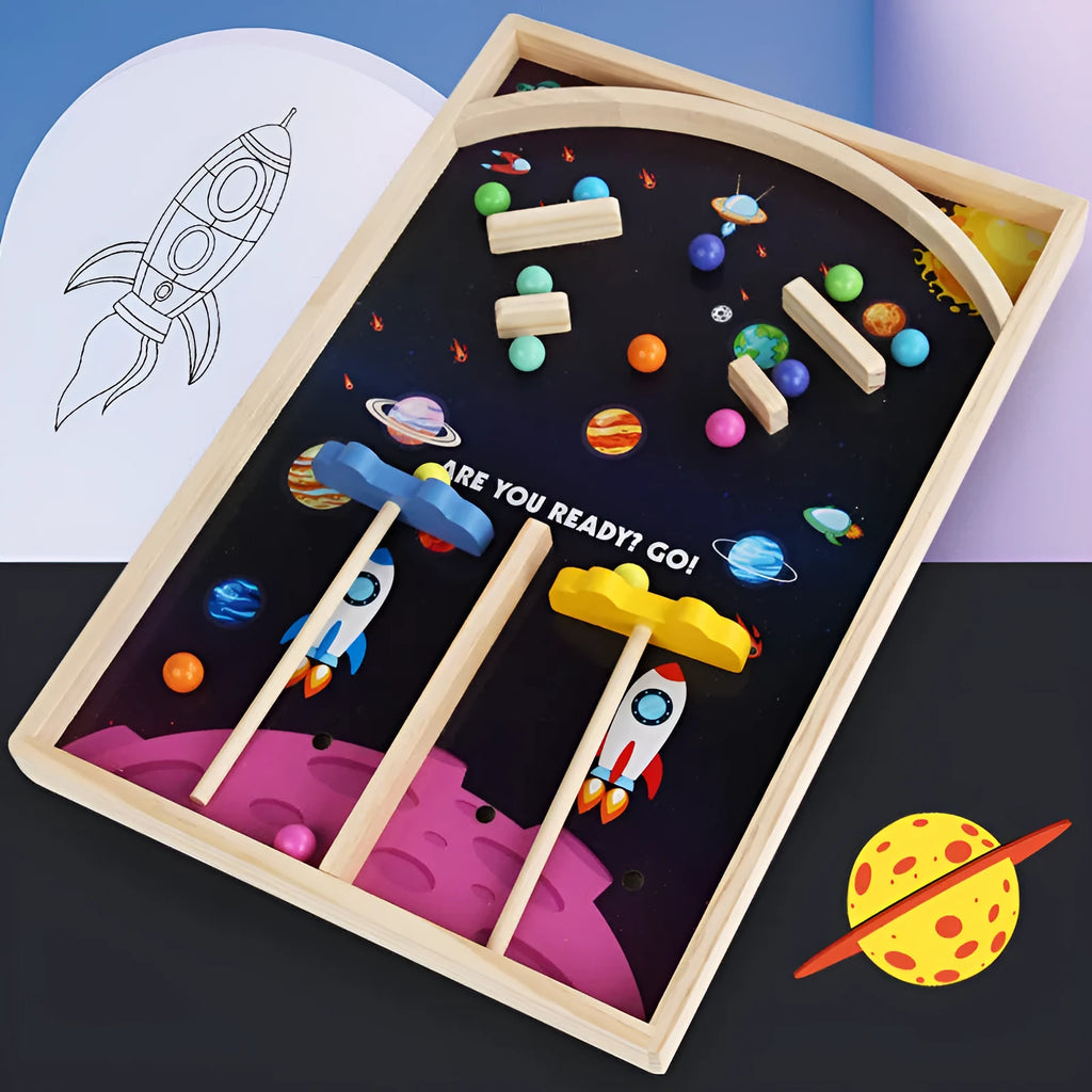 Wooden Star Wars themed double battle puzzle game for children aged 4-6 in a compact colour box
