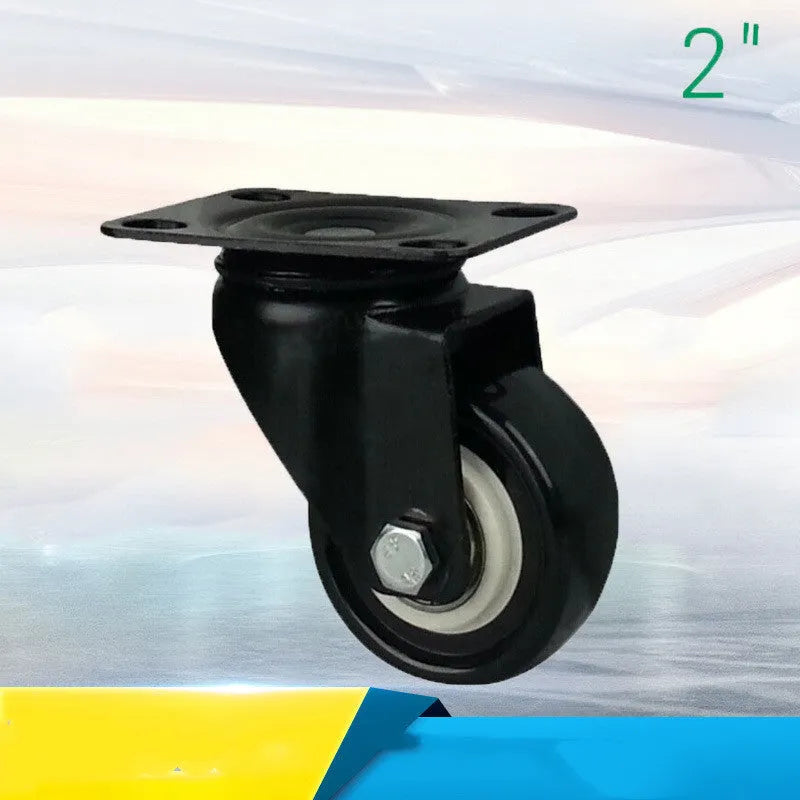 Red double bearing mute universal caster in PP PU PVC, 1.5-5 inch flat bottom or M8 M10 M12 screw fixing