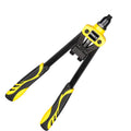 Yellow 13-inch manual rivet gun with three built-in tips for household metal fastening