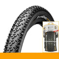 Mountain bike folding tyre shown in yellow and white, next to size options 26, 27.5 and 29 inches.
