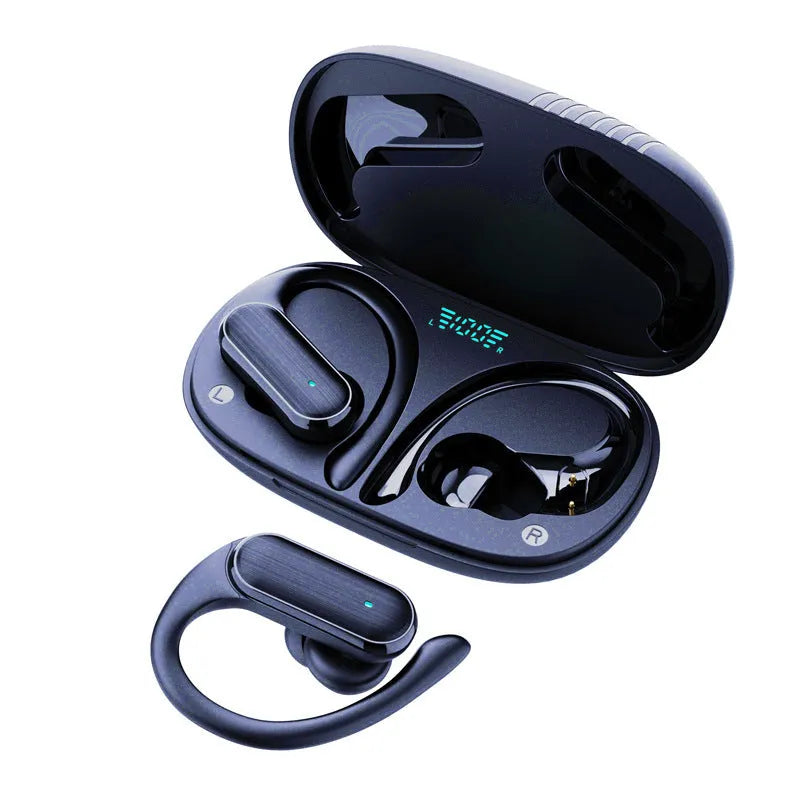 Y7 wireless Bluetooth headset ear-mounted for sports running in black with digital display
