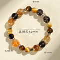Yellow artificial crystal tower bead bracelet with 10mm beads and natural style